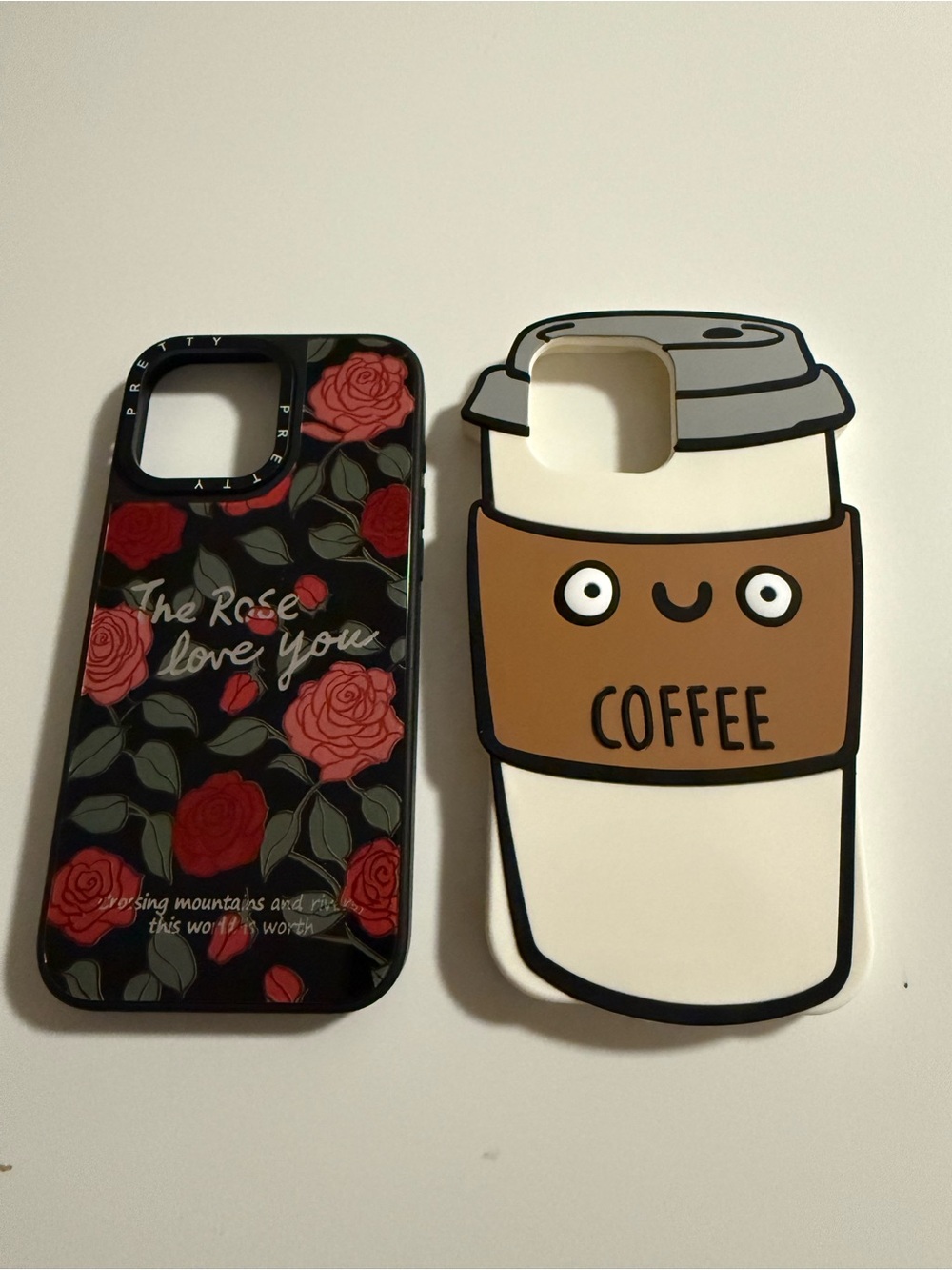 iPhone 16 pro ma1Cute Coffee Cup & Rose Pattern Phone Case Set - Black, Red, Bro